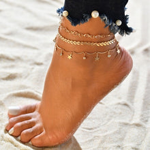 Load image into Gallery viewer, Vintage Handmade Shell Beads Sea Turtle Anklets For Women Girl New Multi Layer Anklet Leg Chain Bracelet Bohemian Summer Jewelry
