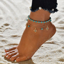 Load image into Gallery viewer, Vintage Handmade Shell Beads Sea Turtle Anklets For Women Girl New Multi Layer Anklet Leg Chain Bracelet Bohemian Summer Jewelry